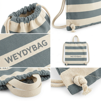 Sac à dos unisexe en toile de coton rayée avec cordon de serrage, directement de l'usine, décontracté, écologique, sac de sport, grande capacité, sac à main portable