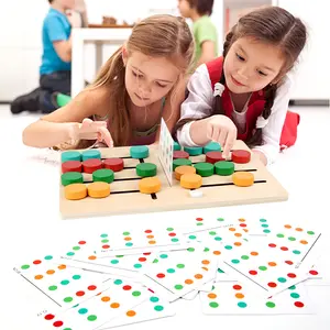 益智玩具木制滑梯拼图jouet儿童颜色形状匹配卡逻辑游戏学龄前男孩女孩四色游戏
