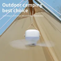 Ventilateur de camping mini USB 7200 mAh avec télécommande, 4 vitesses, lumière LED portable, ventilateur de plafond suspendu pour la maison, l'extérieur et le lit