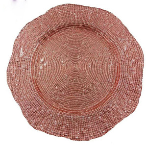 Plato Base de Cristal Dorado de Lujo Personalizado al por Mayor de 13 Pulgadas, Plato Moderno para Bodas, Fiestas <span class=keywords><strong>y</strong></span> Restaurantes - Product Image 3