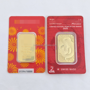 Barra de Oro de 1 Onza (31g) del Dragón del Zodiaco Chino, Serpiente, Suiza, en Bandeja de Plástico, Cápsula y Blister - Product Image 2