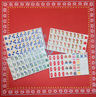 Tuiles de Mahjong The Dog Line, Tuiles de Mahjong Américaines, Bol pour chien monocouche, Design empreinte de patte, Tuiles en acrylique gravées pour la maison et les fêtes