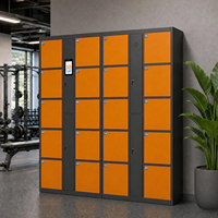 Casillero Inteligente para Gimnasio con 20 Puertas, Ecológico, con Cerradura Electrónica, Carga USB y Sistema QR para Deportes en Interiores