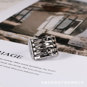 Titanium Steel Skeleton <b>Ring</b> SA569 Men's Punk Jewelry Gift Fashion <b>Rings</b> - Product Image 4
