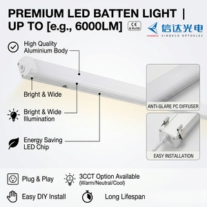 XINDECO BD-23 20W 600mm LED Batten Light 6654K CRI85 Ra85 Energy Class A+ Indoor Linear <strong>Lighting</strong> 4500LM - Product Image 5