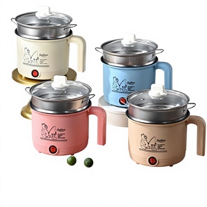 Mini-mijoteuse électrique coréenne à faible consommation, capacité 1-2L, pour nouilles instantanées/pâtes, corps en plastique, commande par bouton-poussoir - Product Image 1