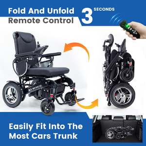 KSM-606 Foldable Electric Wheelchair with Allterrain Wheels Dual Brakes Portable Medical Equipment for Disabled <b>Physical</b> Therapy - Product Image 2