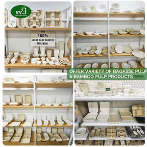 Contenitore per Alimenti <span class=keywords><strong>da</strong></span> <span class=keywords><strong>Asporto</strong></span> VVG a 2 Scomparti, Biodegradabile e Compostabile, in Polpa di Bambù con Coperchi - Product Image 6