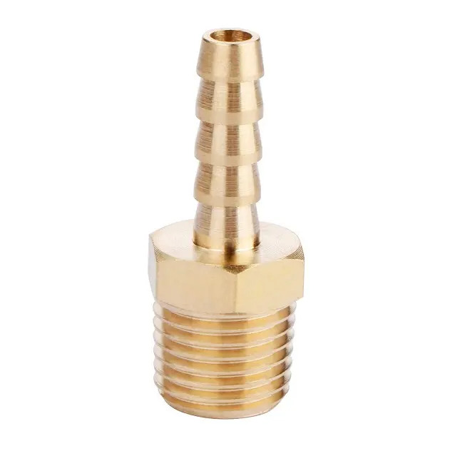 Solid Brass Hose Fitting Adapter 1/4" Barb x 1/4" NPT Male Pipe Fittings