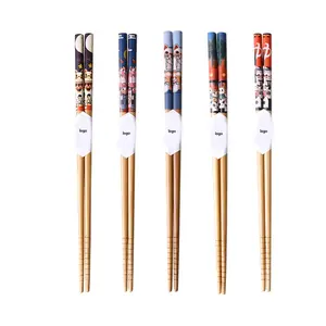 5 cặp đũa tre phong cách Nhật Bản đũa tái sử dụng Bộ Quà Tặng mèo may mắn mẫu đũa tre
