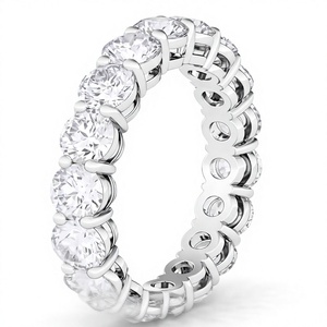 Anillo de Diamantes Cultivados en Laboratorio con Corte Brillante Redondo, Chapado en Oro de 18K/14K, Apilable, Tipo Eternity, Certificado IGI - Product Image 2
