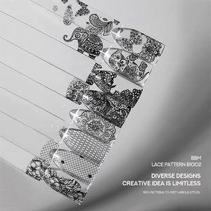 Plaque de tamponnage professionnelle pour ongles <span class=keywords><strong>BBM</strong></span> Unique Floral en acier inoxydable, motifs de feuilles pour l'impression d'art d'ongles - Product Image 2