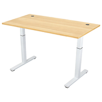 Bureau debout intelligent Hetium moderne, ergonomique, pliable, en acier durable, avec cadre à moteur unique et réglage électrique de la hauteur, avec rangement