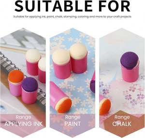 Set di Strumenti Artistici: Pennelli a Dito, Spugne per Disegno, Tamponi in Schiuma per Inchiostro, Timbri e Gessetti per Pittura e Artigianato - Product Image 3