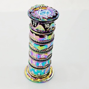 Customizable Logo 7-in-1 Polyhedral Metal D20 Metal <strong>Dice</strong> <strong>Tower</strong> for DND Games Rotating <strong>Dice</strong> with Customizable Logo - Product Image 2