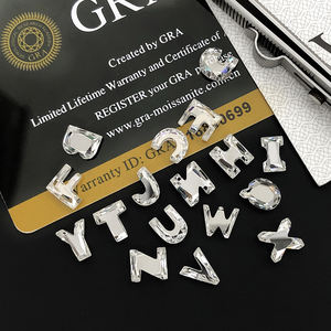 Alfabeto de Moissanita Personalizable con Certificación GRA, de Plata de Ley 925, Color Blanco DEF, de la A a la Z, para la Fabricación de Joyas, Pulseras y Collares - Product Image 1