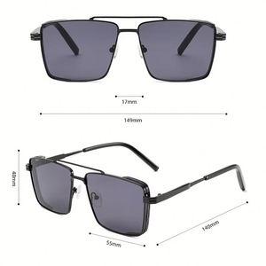 Gafas de Sol de Aviador Cuadradas de Aleación para Hombre, Estilo Clásico de Moda 2025, con Logotipo Personalizado, Protección UV400, Lentes Degradadas, Metálicas - Product Image 6