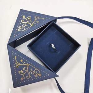 Custom Rigid Double-Door Jewelry <b>Boxes</b> with Printable Brand Logos and Ribbon Ties Premium <b>Gift</b> Packaging <b>for</b> <b>Rings</b> - Product Image 2