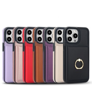 Étui en cuir PU avec porte-cartes et anneau de maintien pour <span class=keywords><strong>iPhone</strong></span> 16, 15, 14 <span class=keywords><strong>Plus</strong></span>, Pro Max, <span class=keywords><strong>iPhone</strong></span> 17 – Vente Flash - Product Image 2
