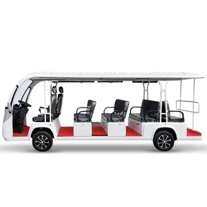 4 Wheels Electric Luxury Sightseeing Resort Bus With 14 Seat Sofa Seats