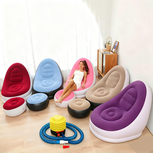 Fauteuil gonflable avec pompe intégrée, canapé gonflable, canapé paresseux, canapé gonflable avec repose-pieds - Product Image 2