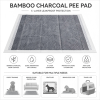 Protège-tapis d'apprentissage jetables en charbon de bambou et PE pour animaux de compagnie, avec noyau ultra-absorbant, contrôle des odeurs, écologiques et anti-fuites