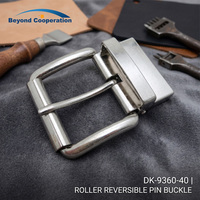 Boucles de ceinture personnalisées avec logo, 40 mm, réversibles, en alliage de zinc, finition nickel chromé, perforées, style western, décontractées