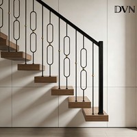 Nouvelle Arrivée DVN : Balustre ovale en fer forgé, Balustrade en fer forgé, Poteaux d'escalier métalliques, Garde-corps pour la décoration d'escaliers de villas au Canada