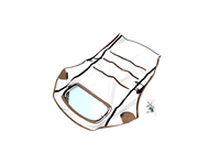 Capota de Lona Nueva para Volkswagen New Beetle Convertible 2003-10 con Ventana Homologada por DOT, Color Bronceado VWNB TAN-STF