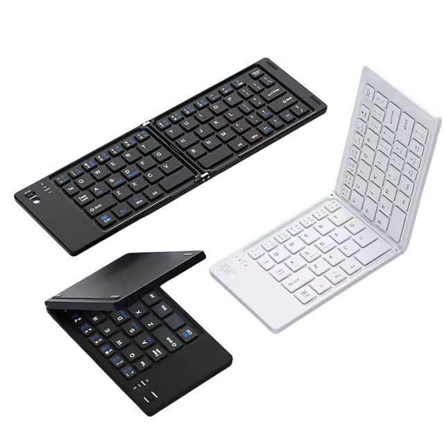 Hot Sale Ultra-Thin Foldable Wireless BT Keyboard USB New Slim Keyboard Touchpad for Phone Portable Mini Folding