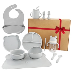 10-in-1 Baby Feeding Tableware Set BPA-Free Safety Silicone Plate Dinnerware Square Water Cup with Baby Bottle Dishware Cup Set - Product Image 2