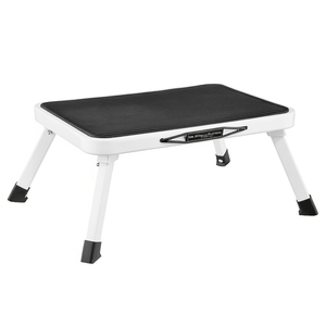 Folding <b>Step</b> Stool 38x26x17.5cm Steel <b>Plastic</b> Black White Compact Portable Kitchen Bathroom Use - Product Image 2