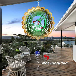 Commercio all'ingrosso di campanelli eolici in metallo produttore colibrì scultura cinetica artigianato decorazioni per la casa appeso giardino 3D <span class=keywords><strong>Wind</strong></span> Spinner - Product Image 5