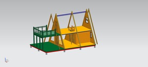 Cabaña de <span class=keywords><strong>Madera</strong></span> Prefabricada Moderna en Forma de A con Balcón, Casa Pequeña de <span class=keywords><strong>Madera</strong></span> Sólida de 2 Pisos para Glamping Resort - Product Image 5