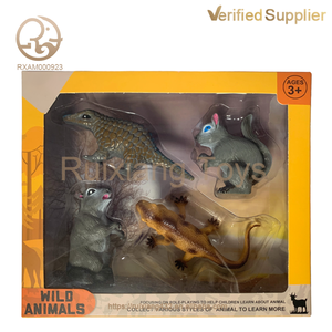 Vente en gros <span class=keywords><strong>PVC</strong></span> modèle animal jouet coffret cadeau comprenant éléphant orang-outan zèbre léopard dinosaure décoration de maison de jeu pour enfants - Product Image 5