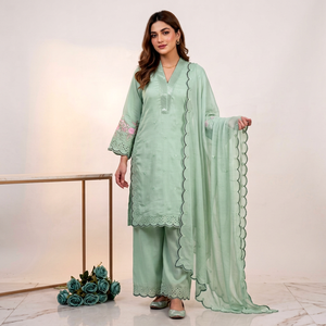 Ensemble de 3 pièces brodées pakistanaises pour femmes - Product Image 2