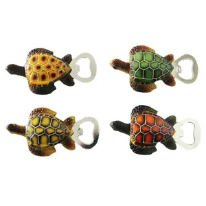 Tropische Verzierung Meeres schildkröte Form Design Poly resin Figuren Öffner Strand Tourismus Geschenk Harz Handwerk Flaschen öffner