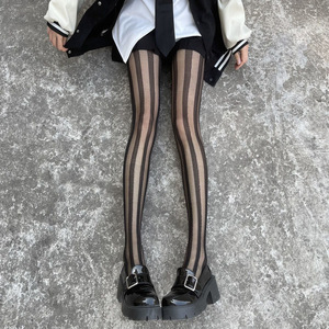 Mu Ruan Striped Pantyhose For Women 0D Ultra Thin Sheer Nylon Gradient Pattern Black Leggings - Product Image 2