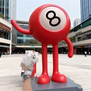 CS240 Customizable Frp Number 8 Cartoon Sculpture Red Resin Art Piece Statues for Urban Commercial Zone Shopping Center Landmark - Product Image 1