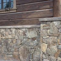 BLVE Maison Décoration Extérieure Pierre De Roche Pavage Placage Aléatoire Mur Dalle Gris Pile Naturelle Façade En Pierre