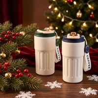 Carnet de notes A5 personnalisable et portable pour étudiants, avec motif de tasse de café de Noël et stylo de signature, idéal pour la saison festive