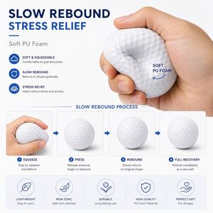 Custom PU Foam Golf Ball Stress Relief Toy Soft Slow <b>Rebound</b> Squeeze Ball Promotional Gift Sports Events Corporate Giveaways - Product Image 4