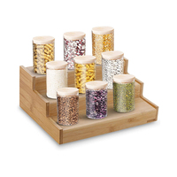 Organisateur de support à épices rétractable en bambou à trois couches Type debout pour le stockage d'assaisonnement de cuisine durable et multifonction