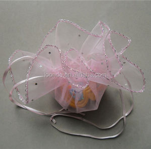 ผ้าออร์แกนซ่าทรงกลมแบบมีเชือกรูด นิยมใช้เป็นของห่อของขวัญ - Product Image 2