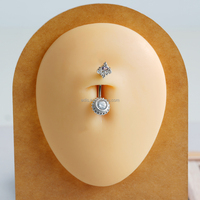 Bijoux de piercing corporel tendance en acier inoxydable pour femme, anneau de nombril à pression pour mariage et fiançailles