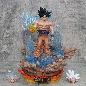 Figura de <span class=keywords><strong>Anime</strong></span> de Goku Super Saiyan de 33 cm con Cabezas Intercambiables, Modelo de Acción de PVC Japonés Coleccionable para Exhibición - Product Image 3
