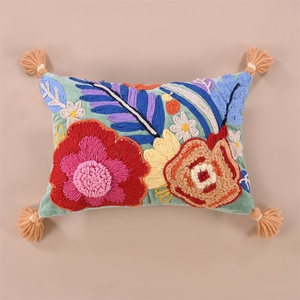 Handmade 100% cotton Bohemian vuông đệm bao gồm giá tốt nhất sofa trở lại hỗ trợ chim tính năng chức năng Gối định vị - Product Image 2