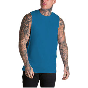 Gilet de fitness d'été pour hommes décontracté confort respirant séchage rapide couleur unie T-shirt Spandex/coton bouffée impression transpiration - Product Image 1