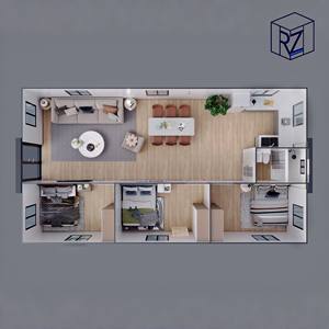 रे-जेन ऊर्जा कुशल प्रीफैब घर, कम कार्बन और लागत की बचत जीवन शैली के लिए बेहतर इन्सुलेशन. - Product Image 2