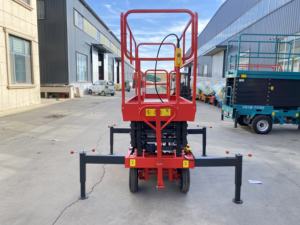 जुंची 8 मीटर 10 मीटर इलेक्ट्रिक मोबाइल चार पहिया हाइड्रोलिक कैंची लिफ्टर 500 किलोग्राम क्षमता भारी शुल्क इस्पात निर्माण मैन लिफ्ट - Product Image 4